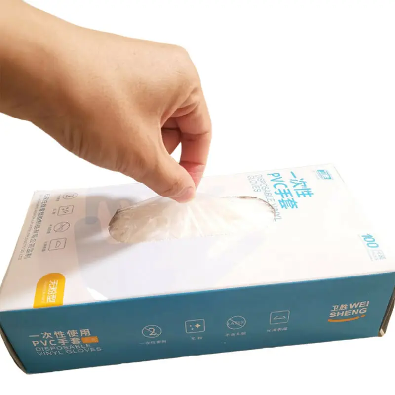 New 100 Disposable Clear Vinyl PVC Gloves Powder Latex Free Cleaning Spa Hair Salon | Дом и сад