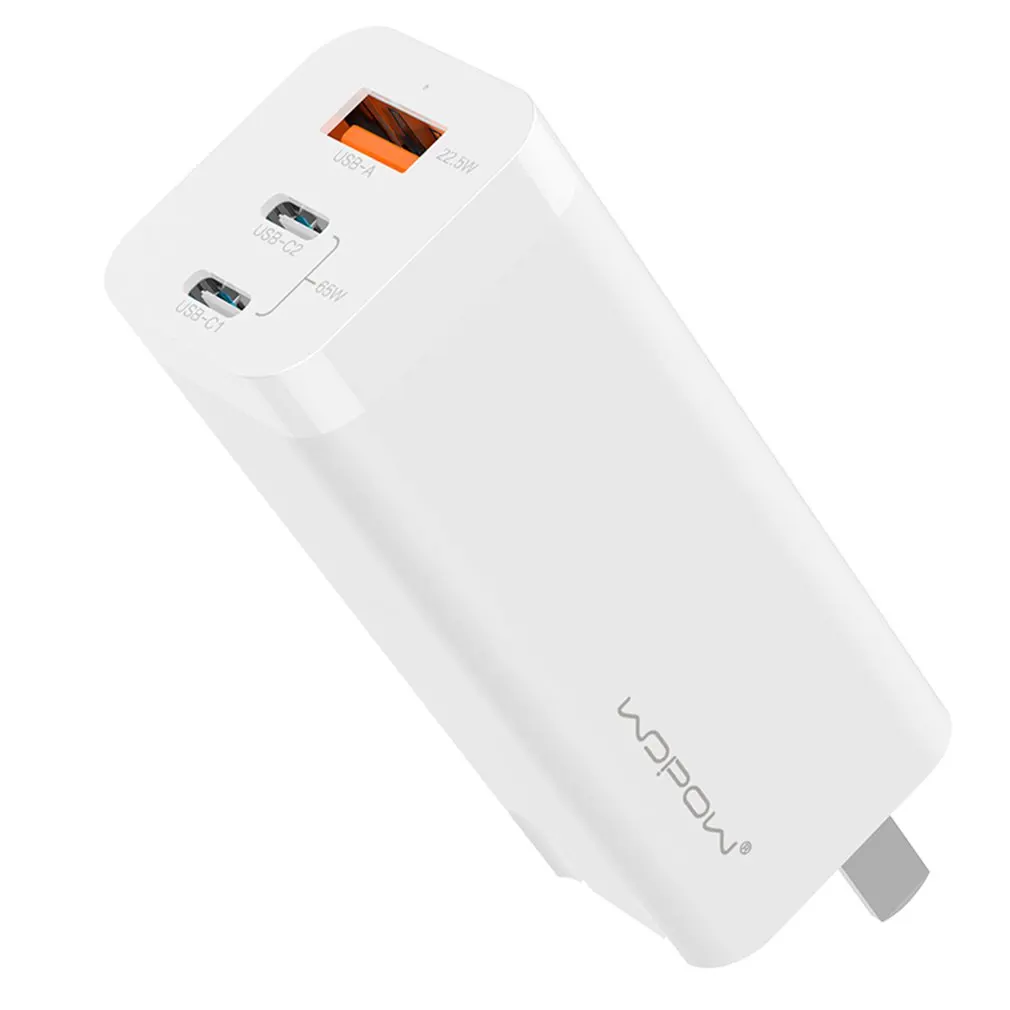 

Зарядное устройство WOPOW GaN USB C, 65 Вт, быстрая зарядка 4,0, 3,0, QC4.0, QC PD3.0 PD, быстрое зарядное устройство USB Type-C для iPhone 12 Pro Max, Macbook