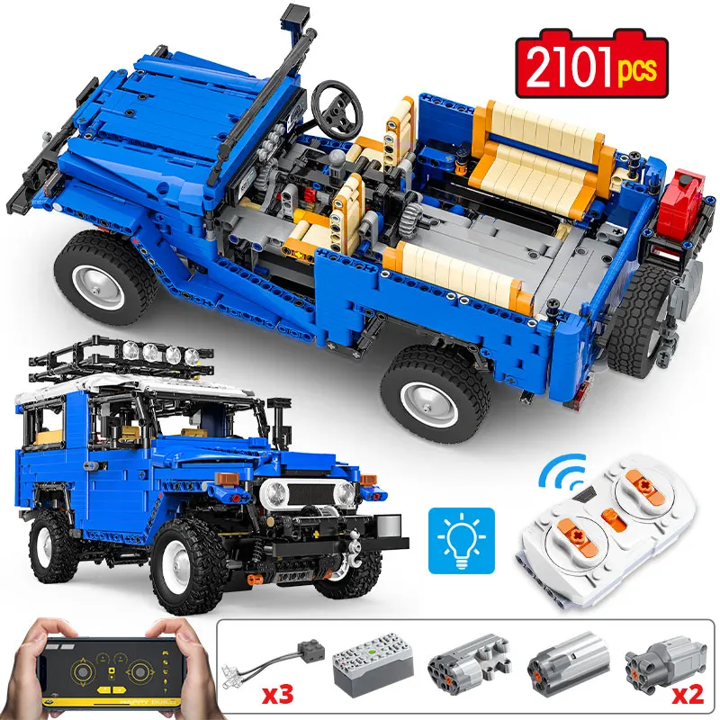 

2101pcs LED City Technical Remote Control Climb Off-road Car Building Blocks APP RC Sports Vehicle Bricks Toys For Boys Gifts