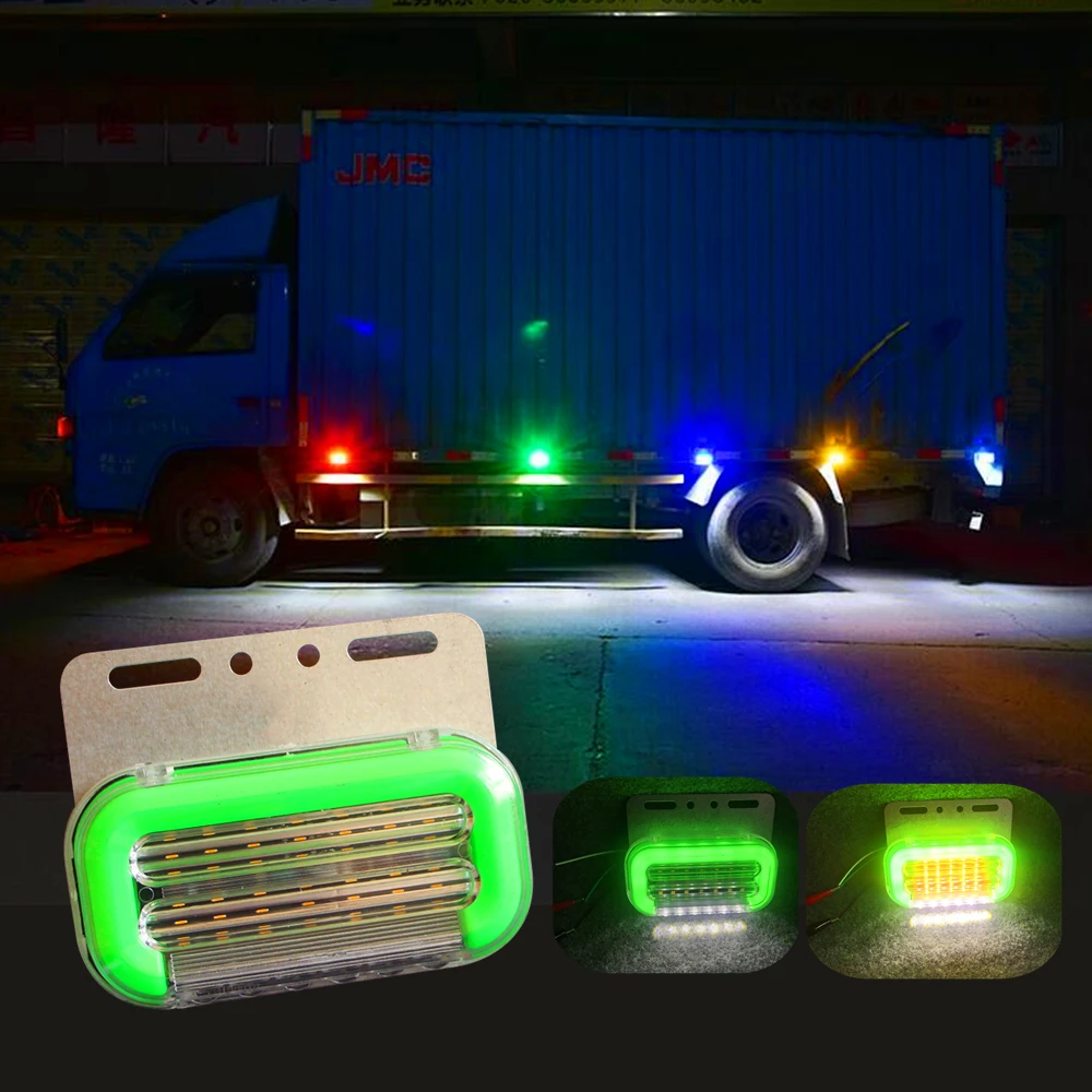 Barato Lámpara LED De Color Verde Para Camión, Remolque, Caravana, Sellado, Impermeable, 24V, 8 Uds.