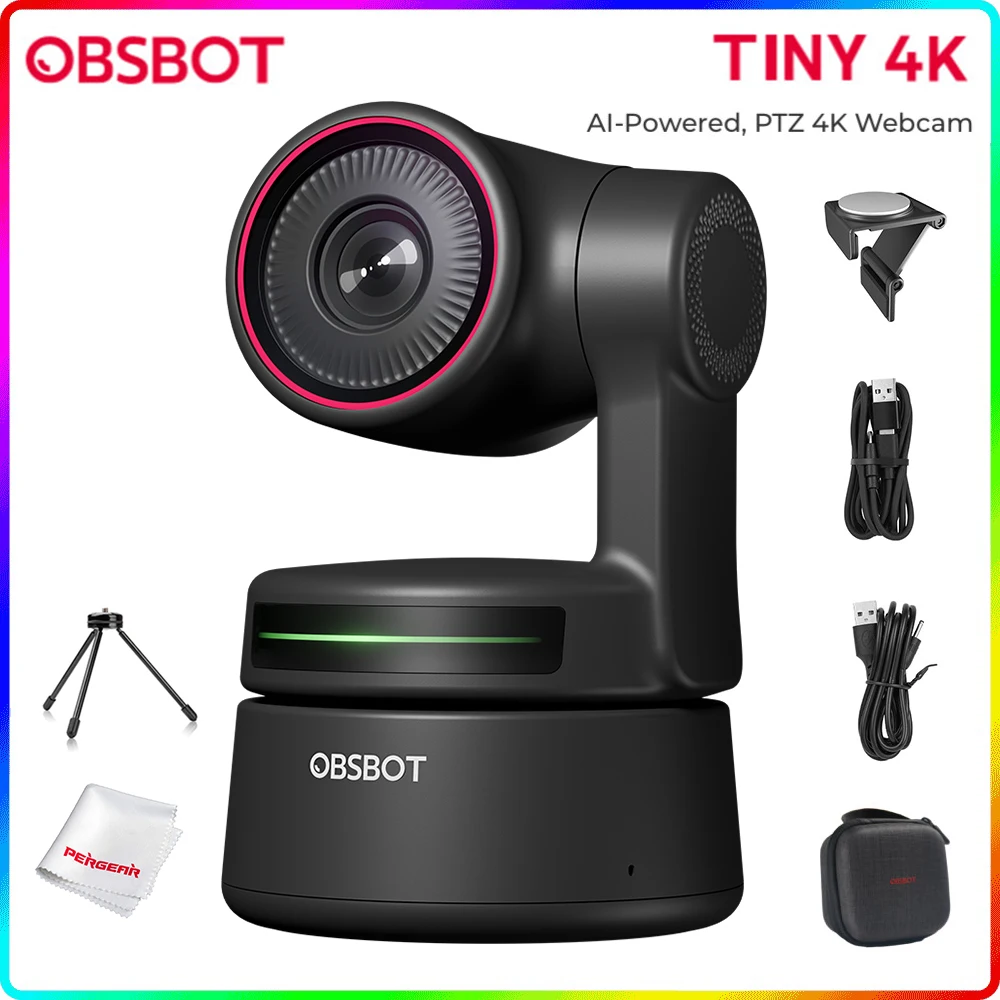 OBSBOT Tiny / Tiny 4K AI-Powered PTZ Webcam 1080P Full HD Auto-Frame for Video Chat Online Meeting Online Class Live Stremsing