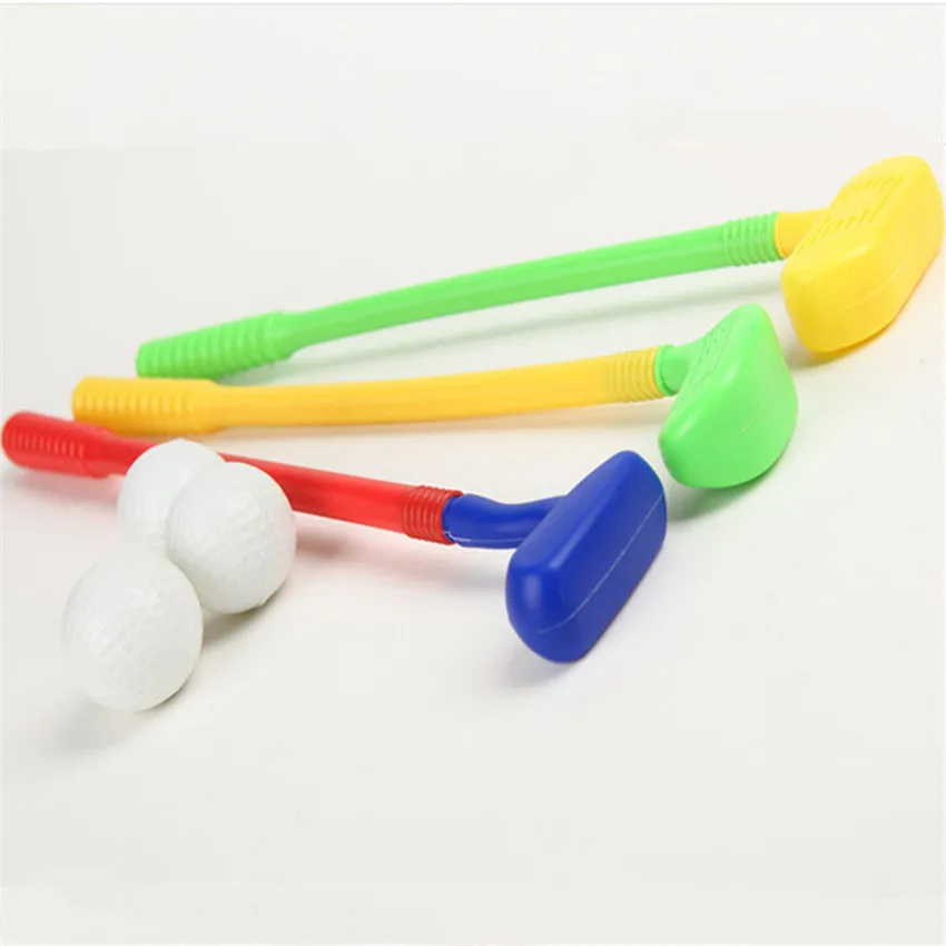 Children Kids Golf Club Toys 3 Golf Clubs Ball Toy Mini Golf Game Sports For Baby Grasping Ability Developing