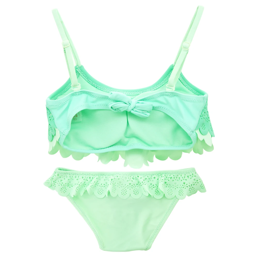 Комплект бикини для маленьких девочек летний купальник зеленый комплект из двух
