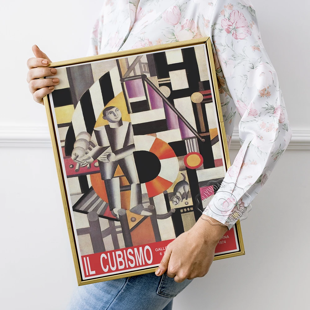 Винтажный постер Cubismo для итальянской выставки картина голубой армии