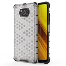 For Xiaomi Pocophone Poco X3 NFC Case Shockproof Hybrid Armor  Honeycomb Transparent Phone Cover for Mi Poco X3 Back Cases Shell