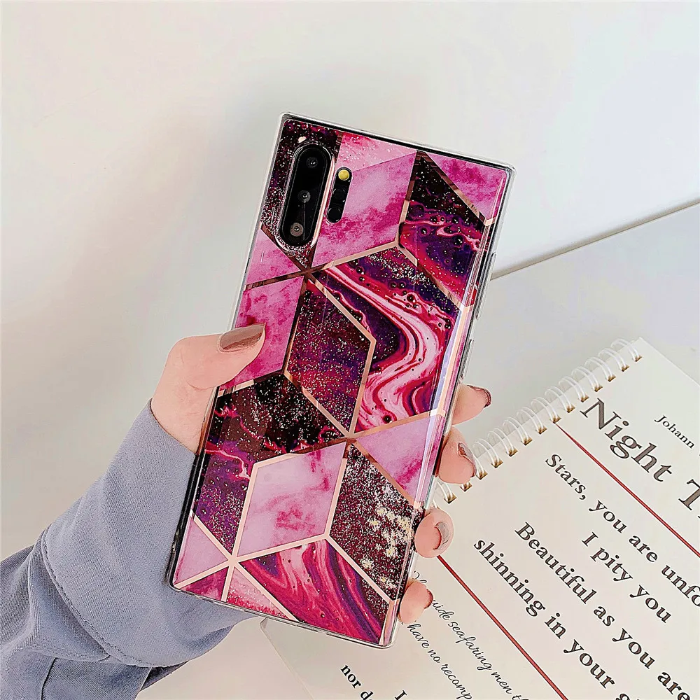 Роскошный геометрический мраморный чехол для телефона Samsung Galaxy Note 10 Pro A50 A30 A70 S10 Plus