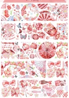 1 loop cute washi cherry blossom crystal pet overnight journal planner tape 90cm stationery kawaii stickers
