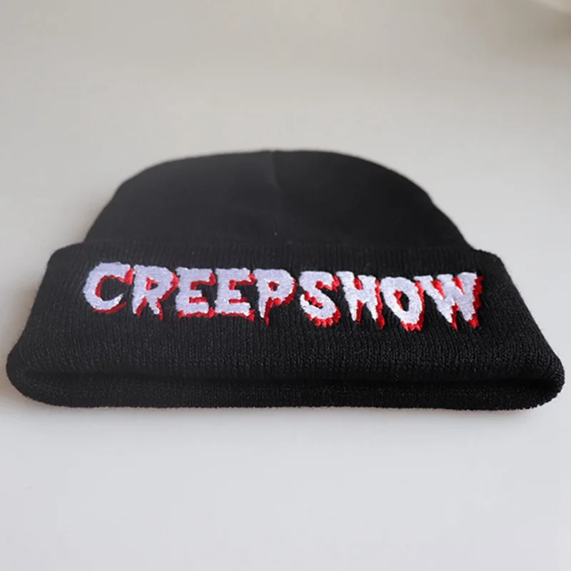 Модная вязаная шапка с вышивкой CREEPSHOW теплый пуловер лыжная унисекс на осень и