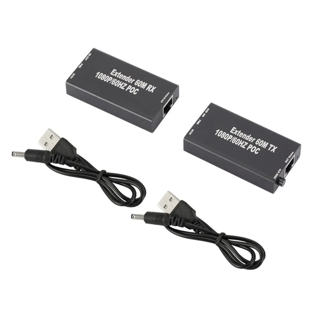 

60m Hdmi-compatible Cable Extender Transmitter And Receiver Over Signle Rj45 Cat5e Cat6 Ethernet Sender & Receiver