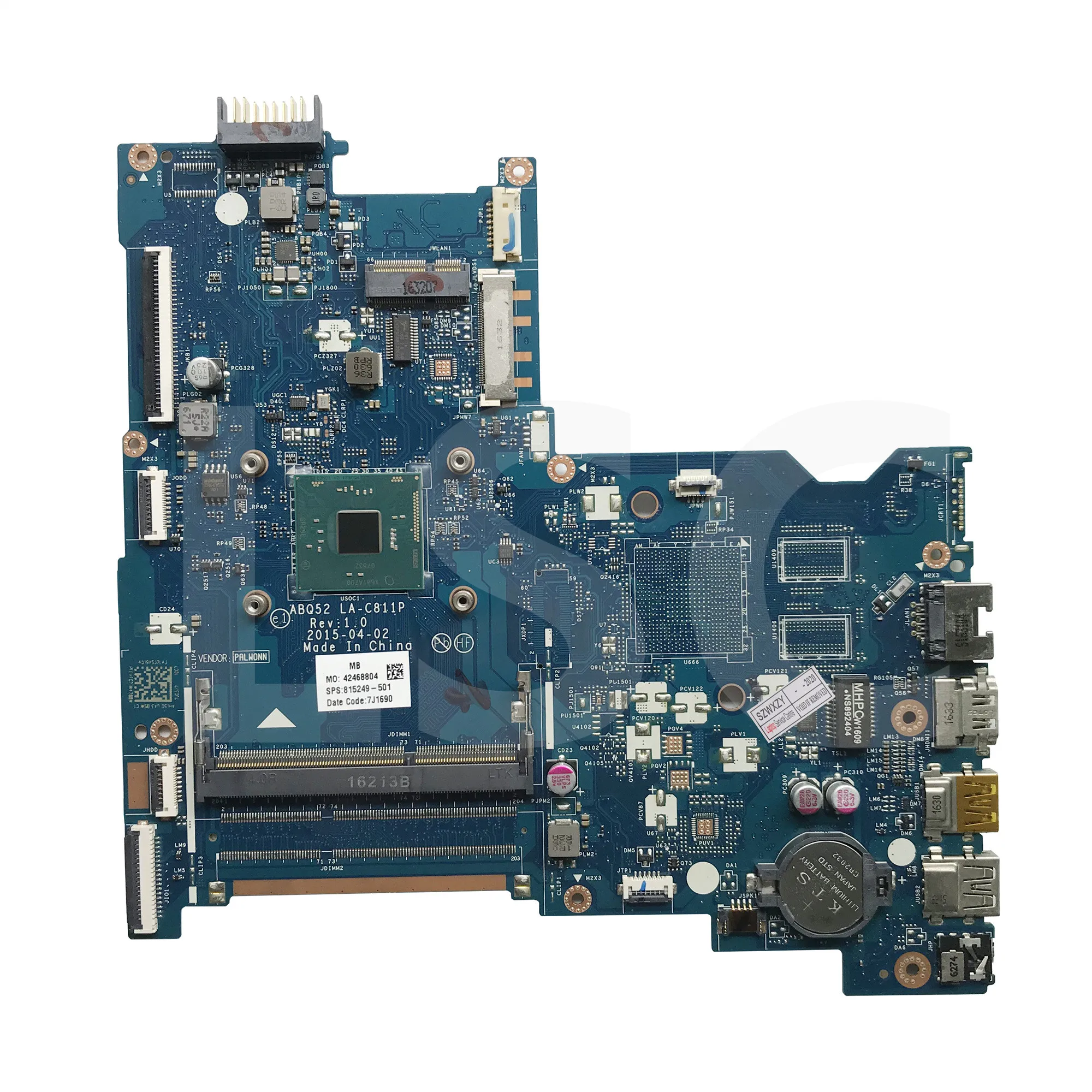 СОП для HP Тетрадь 15-AC 17Z-G100 материнская плата портативного компьютера с SR29E N3700