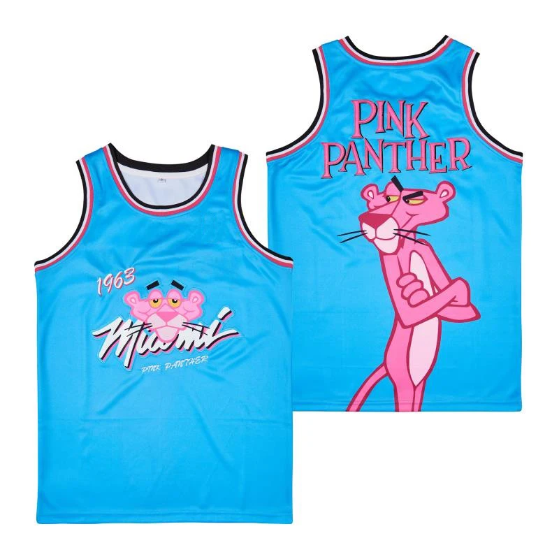

BG Basketball Jersey new 3 Pink Panther Jerseys Embroidery Sewing Outdoor Sportswear Hip-hop Culture Movie 2022 summer Blue