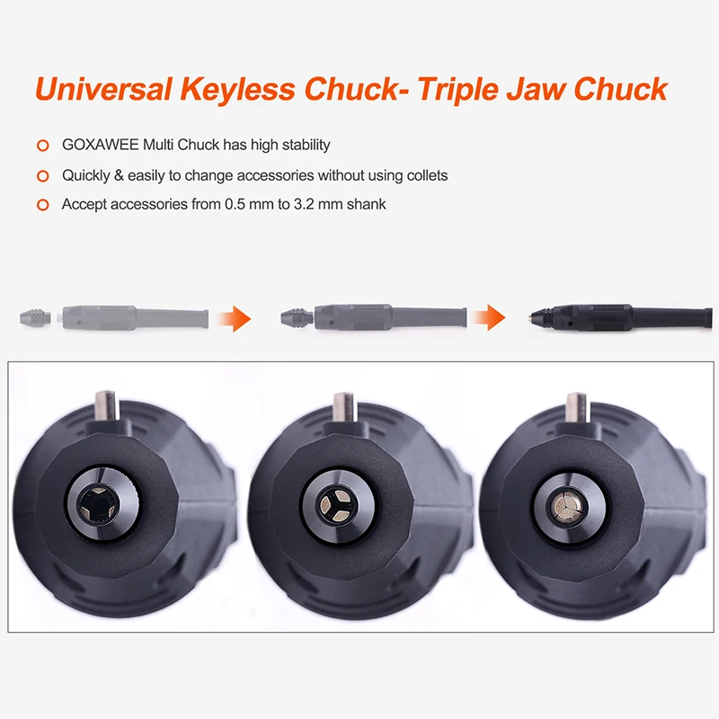 GOXAWEE 3 шт. бурильные аксессуар Универсальный Мульти ключа патрон для мини дрели
