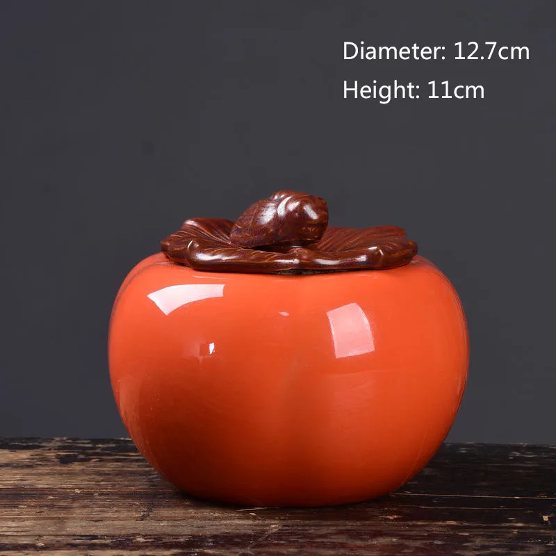 Pumpkin Shape Porcelain Storage Box Halloween Decor Candy Sealed Cans Food Package Container Kitchen Jar Tea Tank | Дом и сад