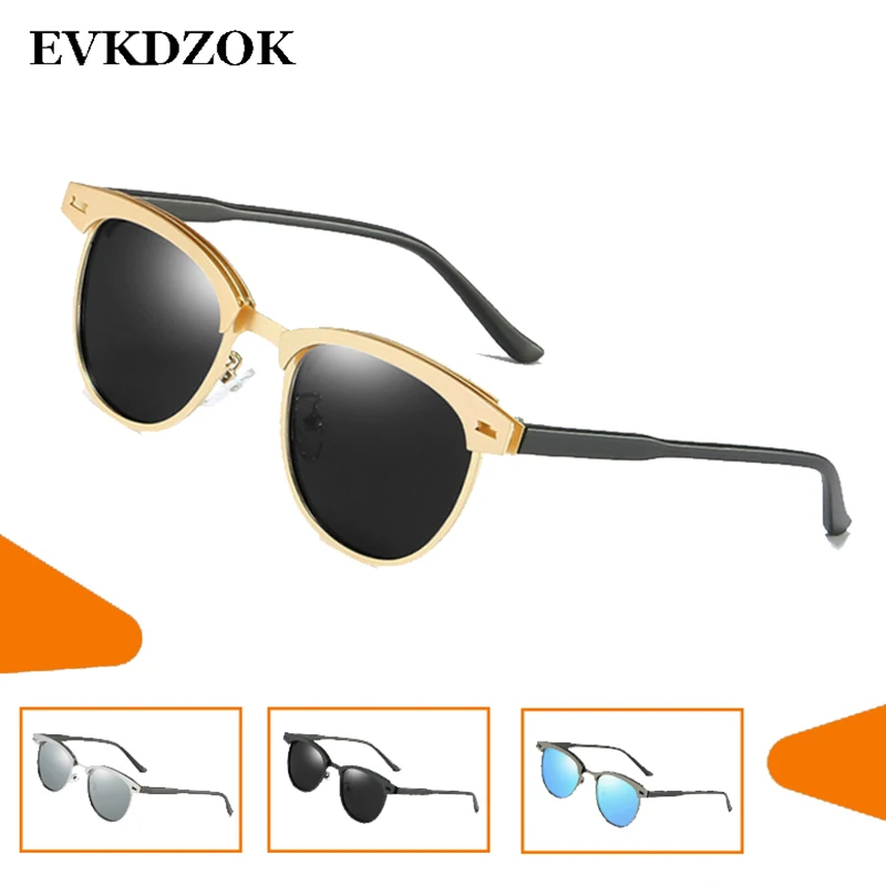 2018 Золотые Металлические поляризованные солнцезащитные очки Мужские Модные