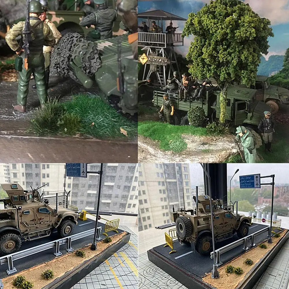 

Моделирующая модель сцены стреб трава кустарник военный статический стол пейзаж материал Diy полевое здание песок ручной работы H2t5