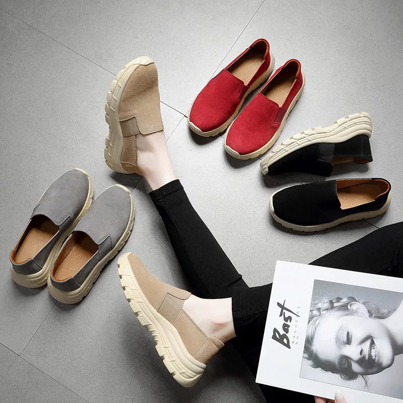 

Weideng Casual Sneakers Suede Platform Increase Women's shoes Big Size Comfortable Walking Wear Resistant Shoe Spring