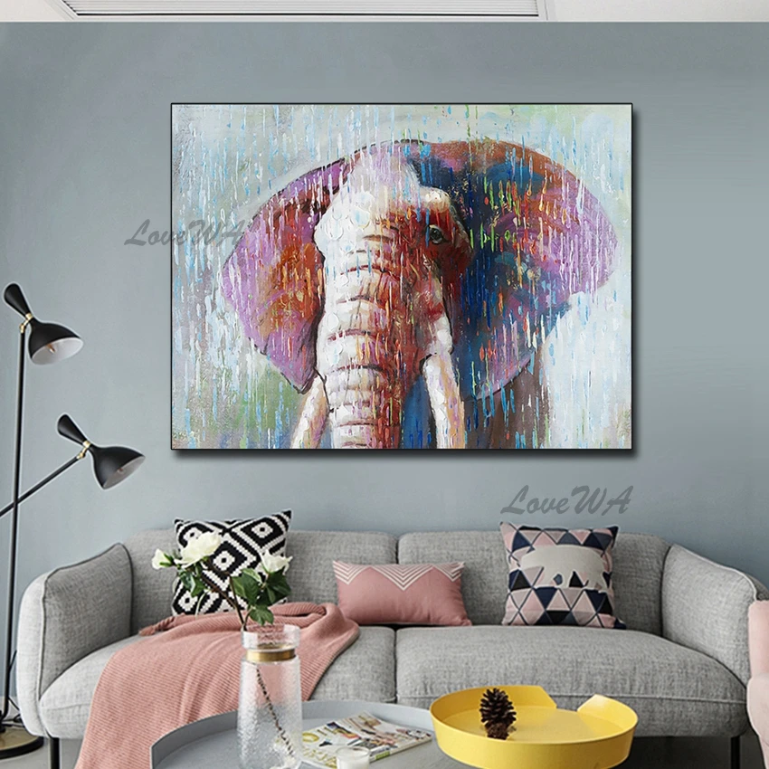Картина с изображением головы слона современная настенная на холсте настенное