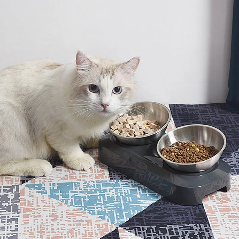 Миска для еды с подставкой миска воды кошек и собак нескользящая кормления