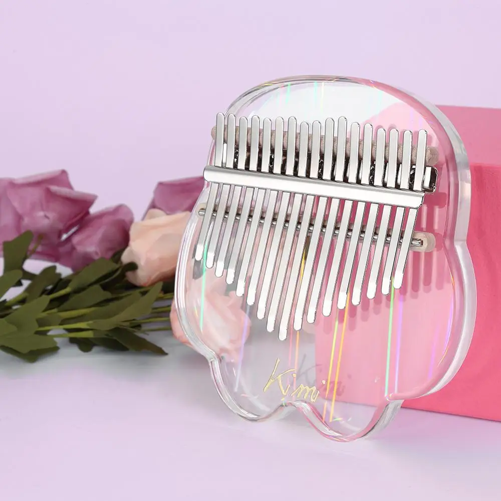 Калимба Кими акриловый 17 ключ прозрачный палец фортепиано Mbira санза с тюнером