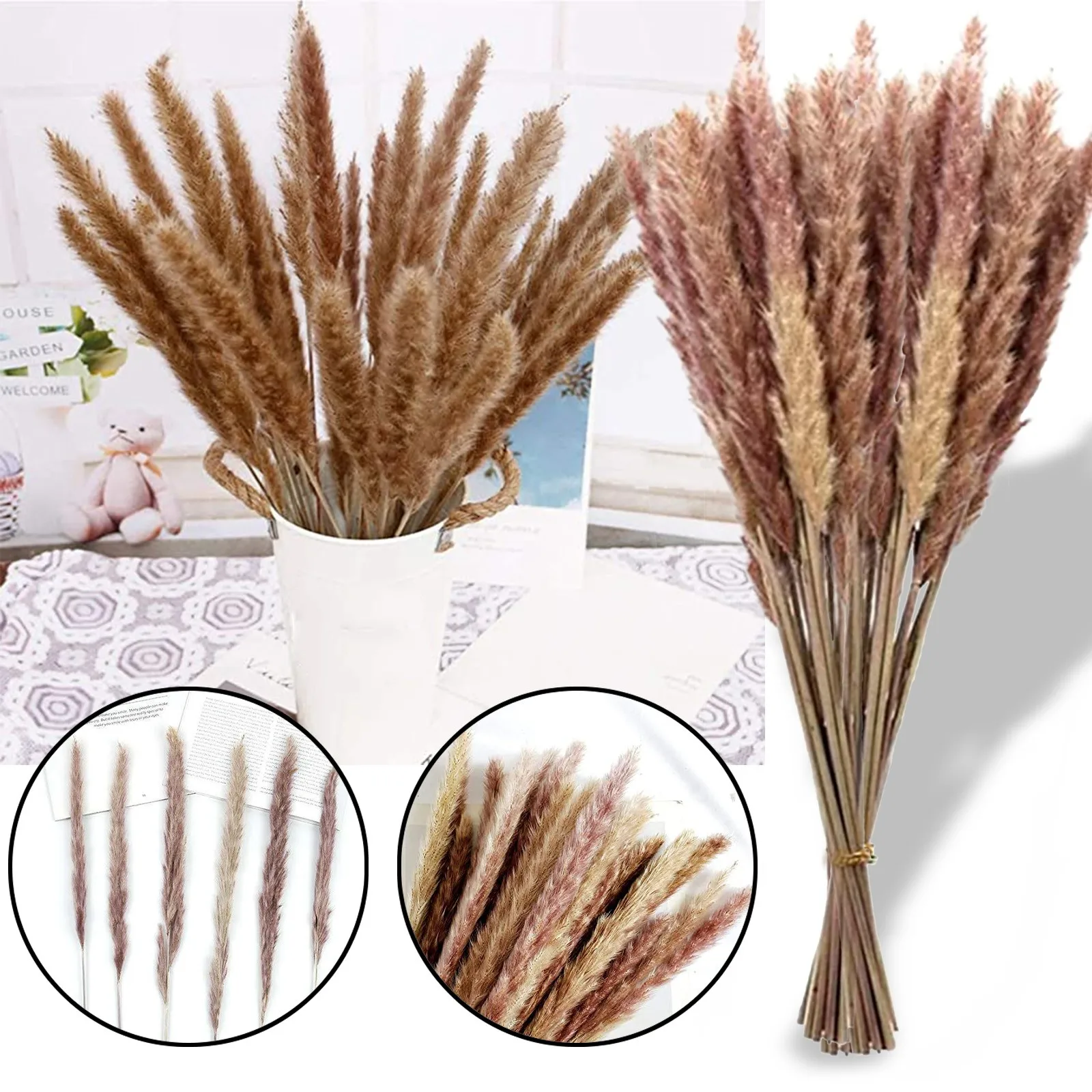 

Dried Flowers Vases Bouquet Boho Wedding Party Decoration Branches For Holiday Home Decor Real Dried Natural Decorations