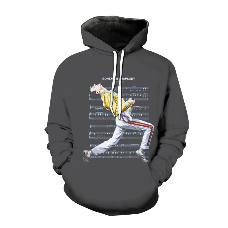 Толстовка Rapper Girl с капюшоном Queen Band Freddie Mercury 3d худи мужской модный спортивный