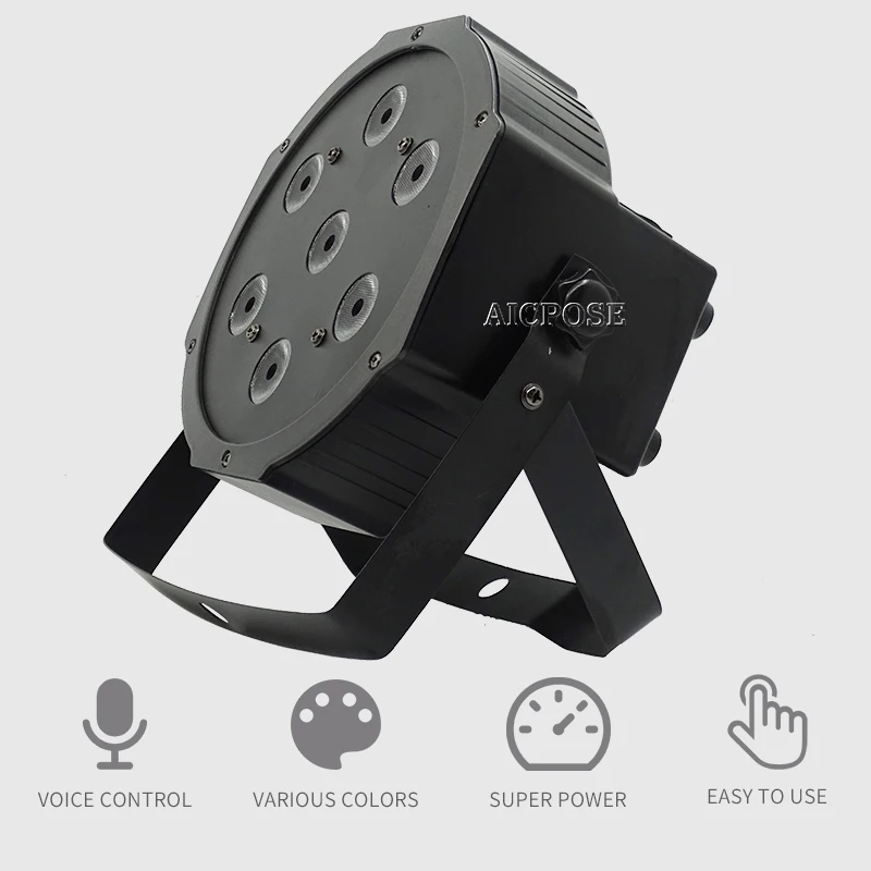 30 шт./лот 7*12 Вт светодиодные лампы 7x12 Par RGBW 4 в 1 плоские dmx512 дискотеки