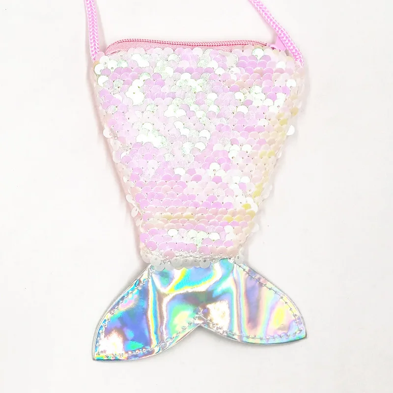 Новинка 2020 два цвета с блестками хвост русалки кошелек для монет ремешок сумка