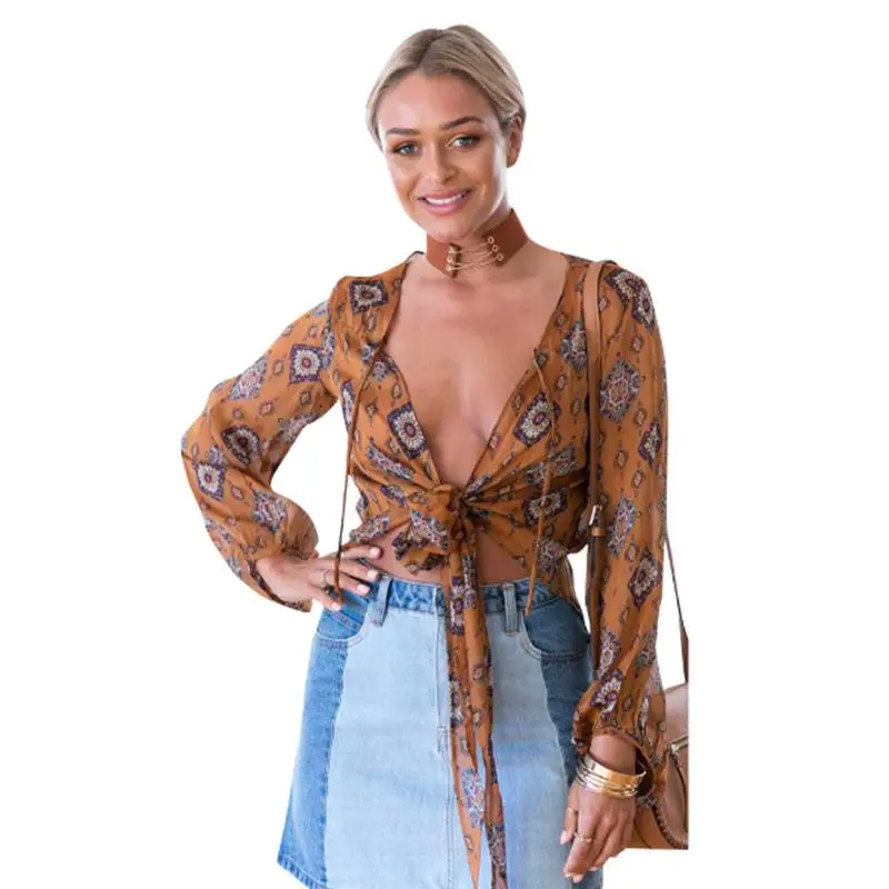 Новинка 2020 осенние женские сексуальные винтажные рубашки с длинным рукавом