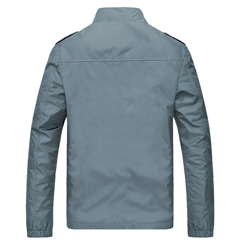 

LOVZON Autumn Men Jacket Windbreaker Male Overcoat Casual Solid Slim Fit Stand Collar Men Windproof Jacket Coat Plus Szie