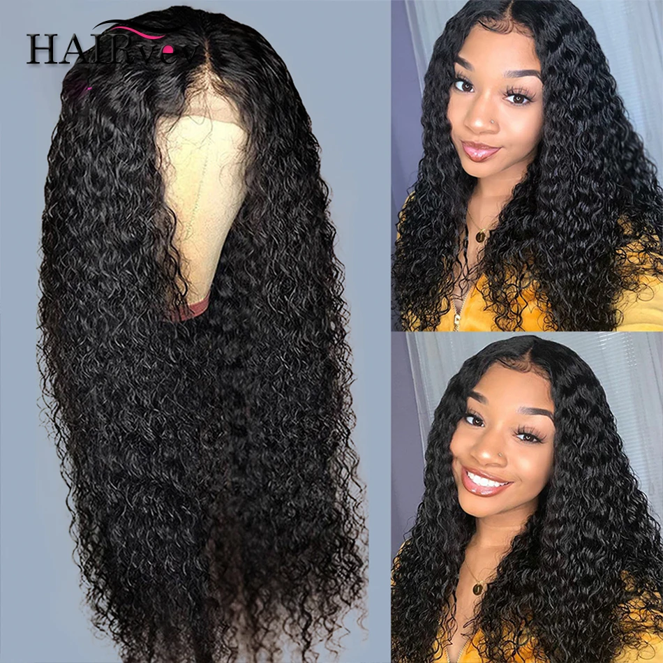 

32 Inch Kinky Curly Human Hair Wigs Pre Plucked For Women 4x4 HD Transparent Lace Closure Wig 150% Density Hair Lace Closure Wig