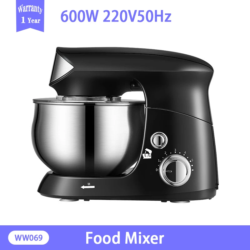 

3.5L Motor Stainless Steel Bowl Mute Mixer 6-speed Kitchen Food Stand Mixer Cream Egg Whisk Blender Dough Mixer