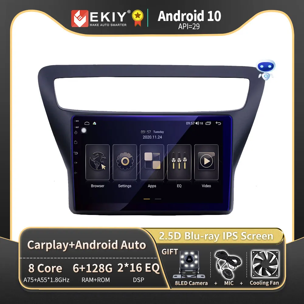 

EKIY 6 + 128G Android 10 автомобильное радио для Chevy Chevrolet Lova RV 2016-2018 навигация GPS Carplay Мультимедиа Видео плеер Авто Stero