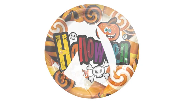 Halloween Candy Pumpkin Head Theme Creative Party Package Decoration Party Supplies Party Disposable Tableware Cup Plate