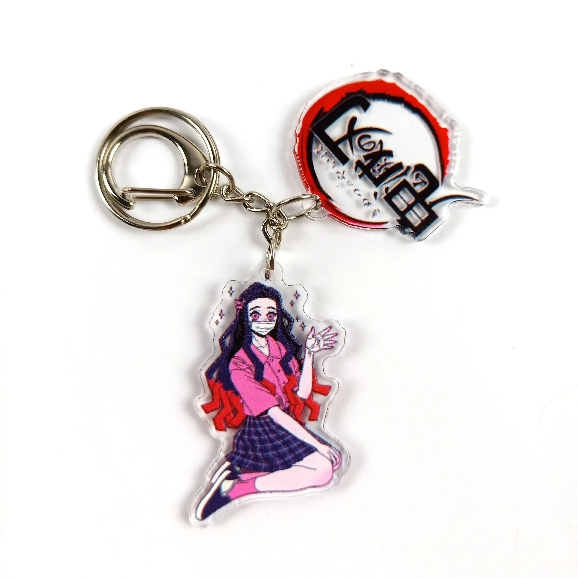 

Hot Anime Demon Slayer Kimetsu No Yaiba Kamado Tanjirou Cosplay Prop Keychain Kamado Nezuko Acrylic Lovely Key Ring Fans Gift