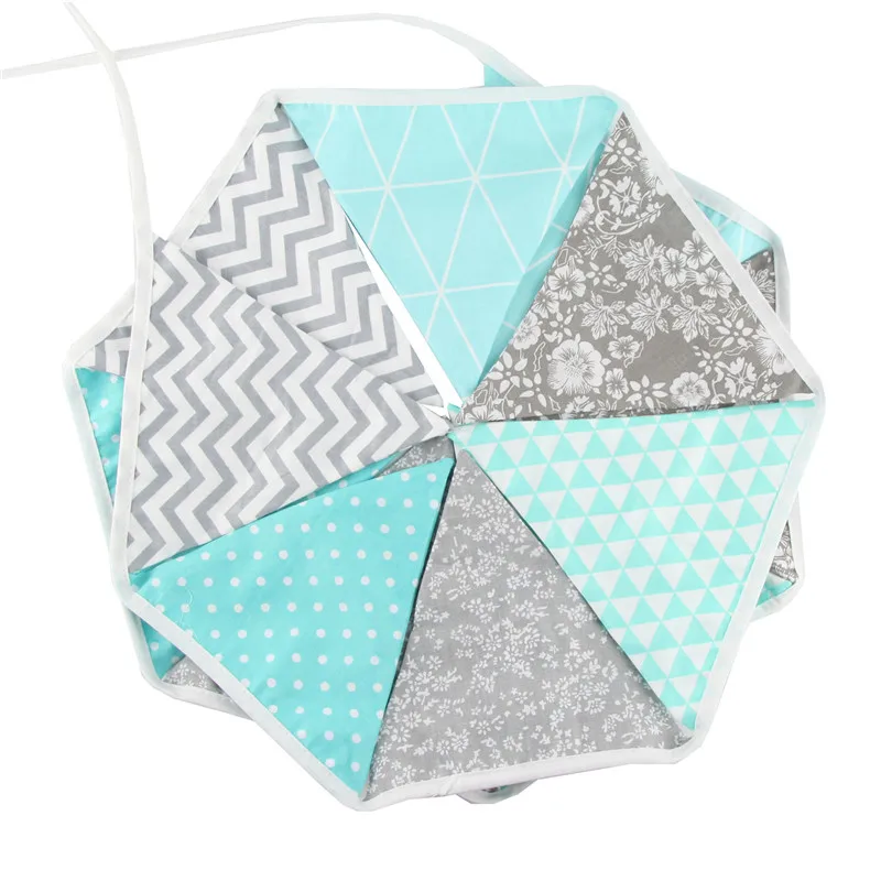 12 флагов 3 2 м синие точки серебряные цветы хлопчатобумажная ткань флажки баннер