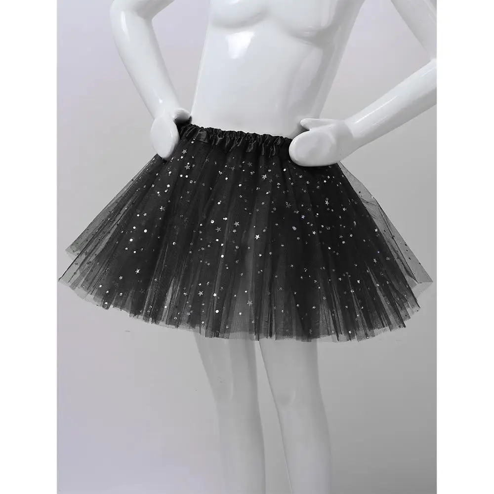 Балетная юбка с блестками и блестящими звездами Одежда для танцев девочек