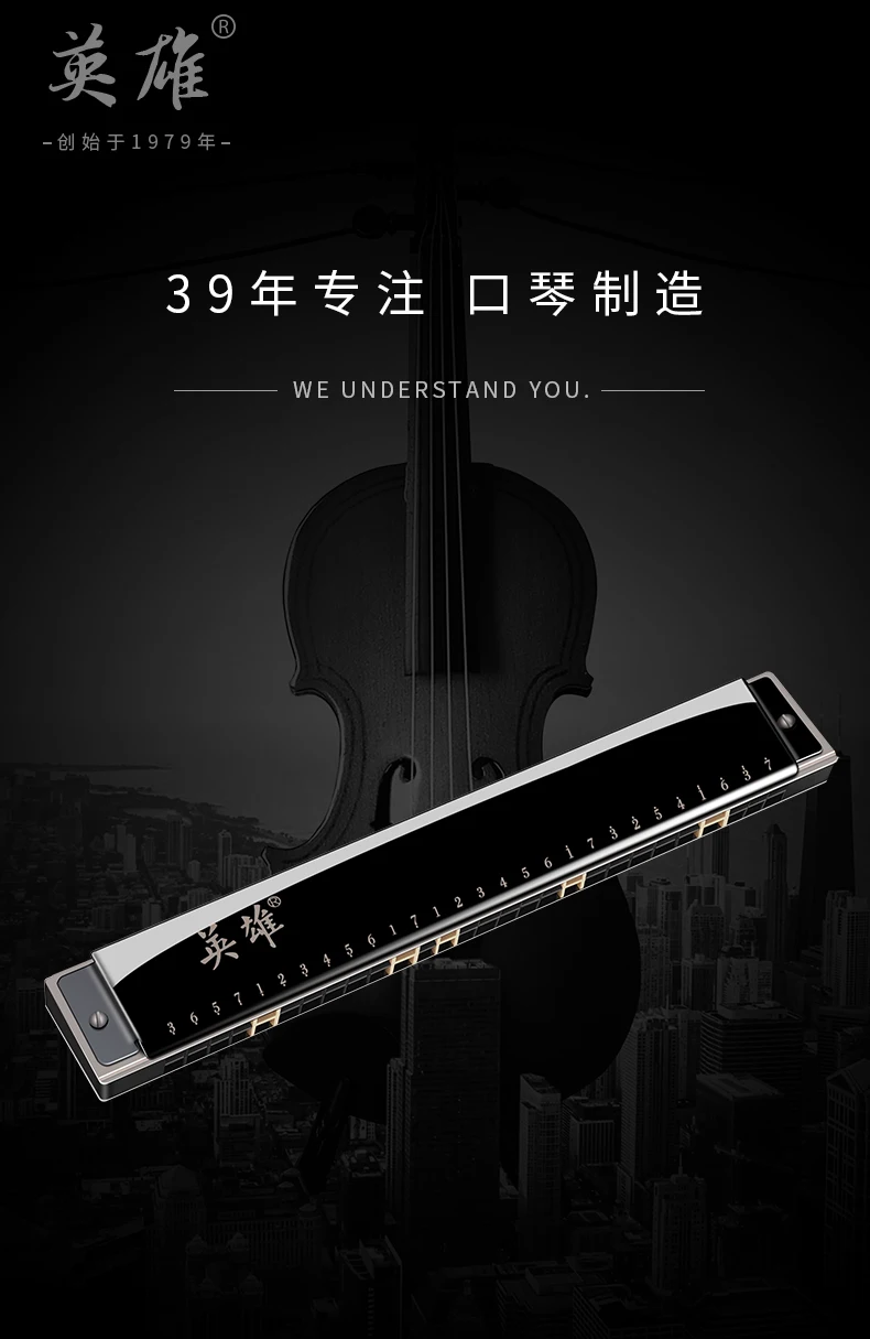 

24-hole Polyphonic C Harmonica Blues Playing Original Harmonica Professional Small Instrumentos Musicais Sport Entertainment