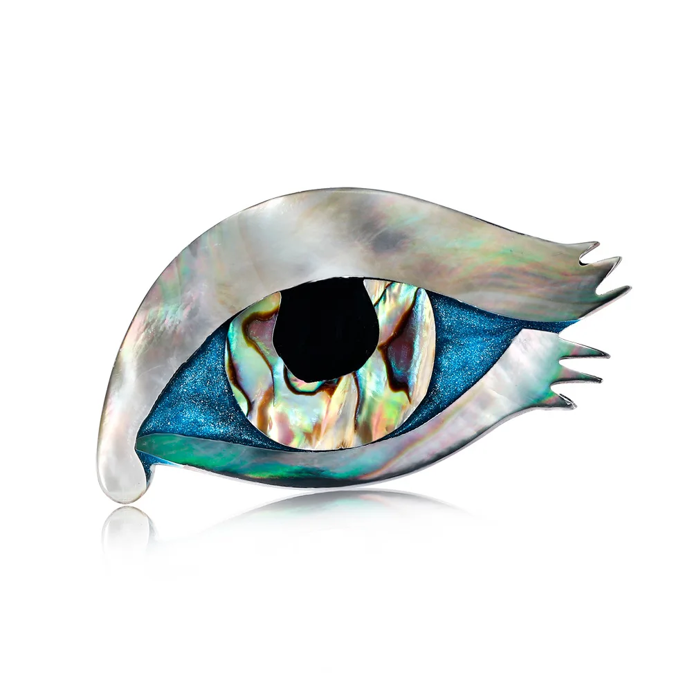Новая натуральная оболочка Abalone винтажная Высококачественная брошь с изображением глаза булавка для девушки женщины милые модные аксессуары для корсажа