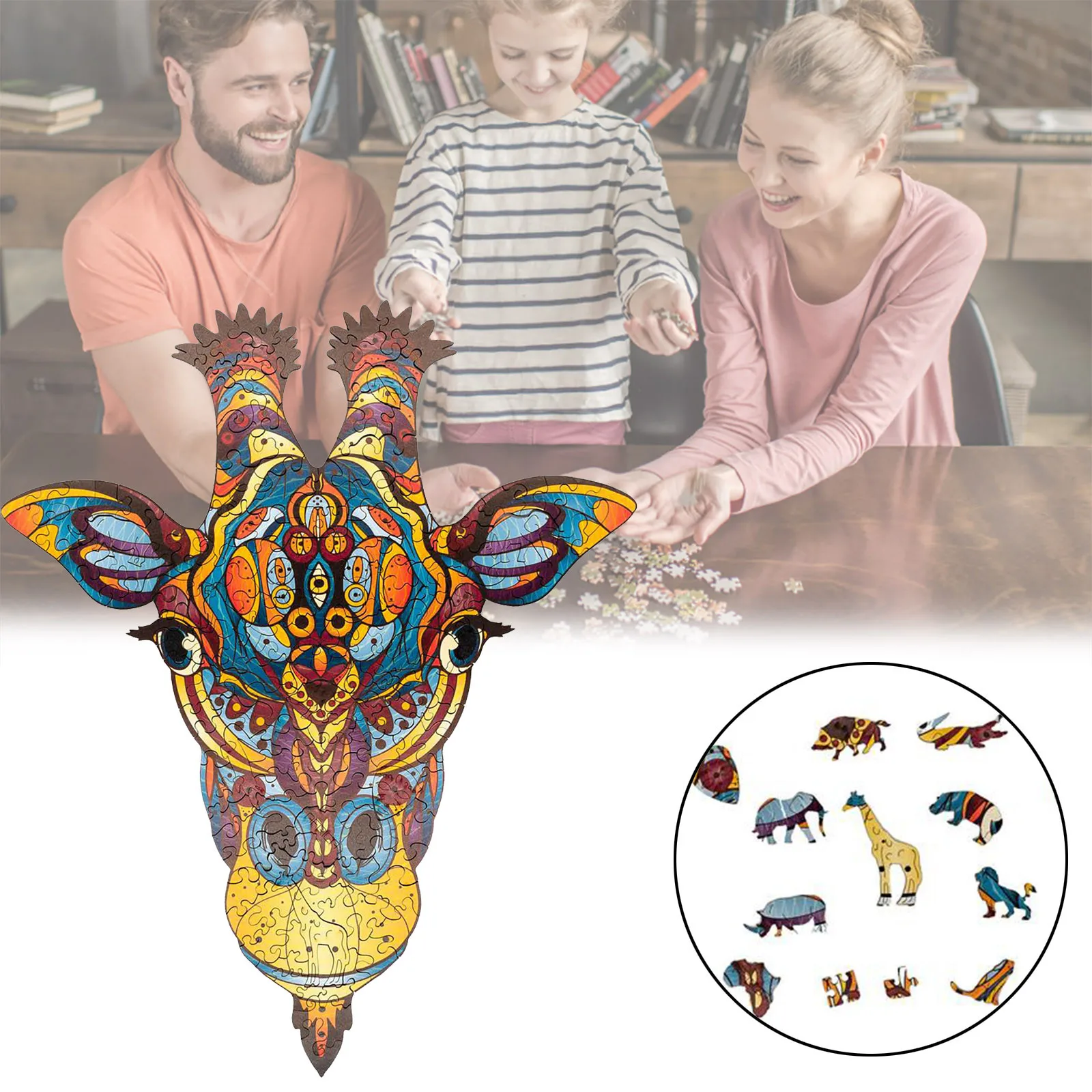 

3D Building Block Puzzle Quality Puzzle Adult Children Gift Wooden Animal Shaped Puzzles new year Gifts for Kids Jigsaw#50