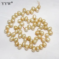 6 7mm yellow natural cultured rice freshwater pearl beads for jewelry making bracelet earrings nacklace loose pearls 14 5 inch