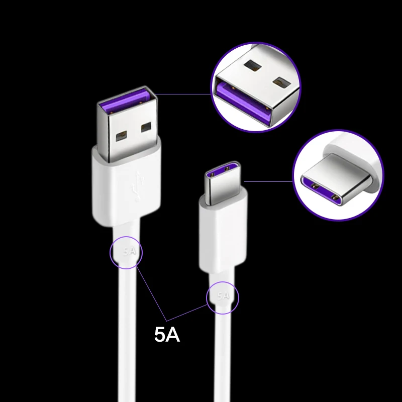 5А быстрое зарядное устройство 3,0 usb type C кабель для Xiaom 8 Redmi для huawei P20 Быстрая зарядка кабель type-C для samsung S9 S10 Plus USB C