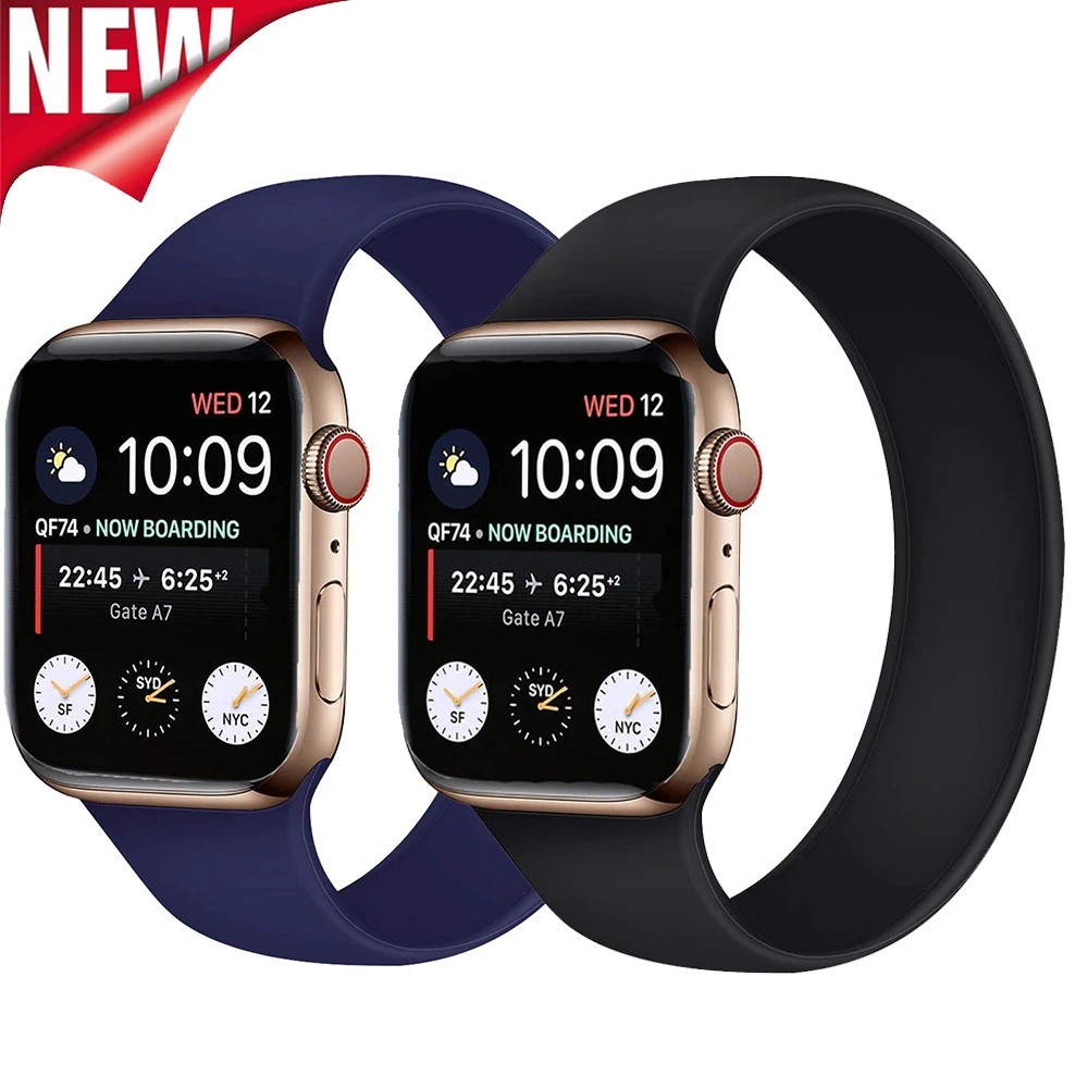 

Ремешок силиконовый для Apple Watch 6 5 40 мм SE 44 мм, спортивный браслет-петля для Iwatch Series 6 5 4 38 42 мм