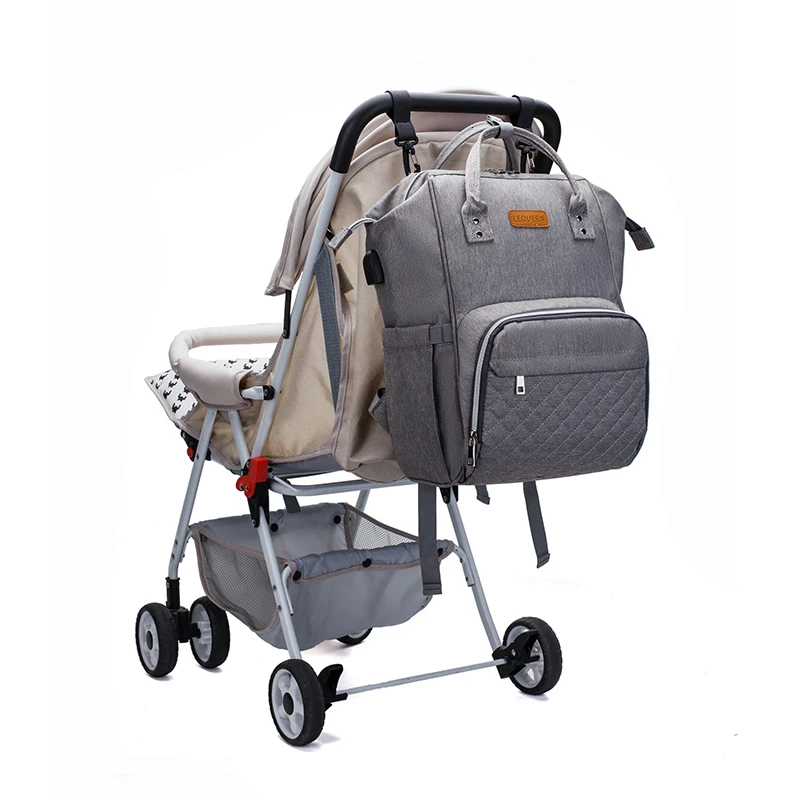 

USB Diaper Bag Baby Mummy Maternity Bag For Stroller Diaper Bagpack Waterproof Nursing Nappy Backpack Bags Hooks With