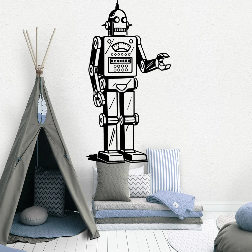 Рулон виниловых обоев в европейском стиле с роботом мебель декор для детской