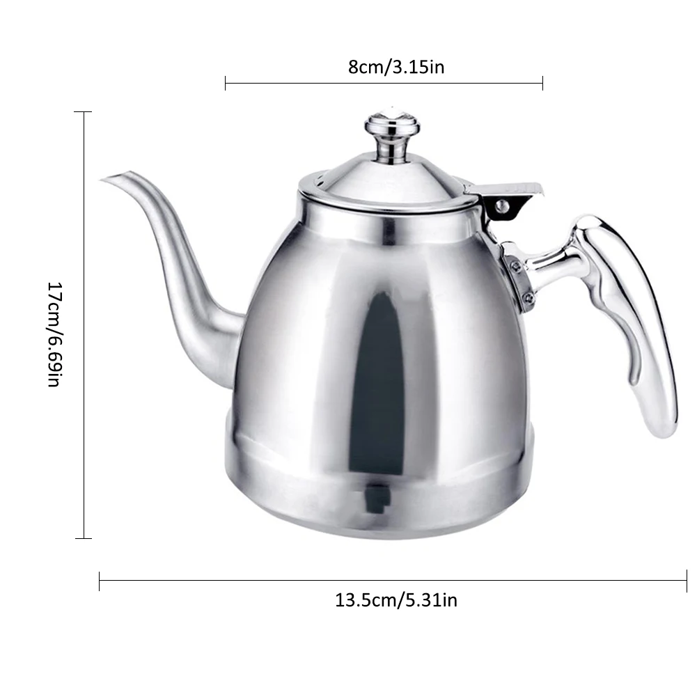 

1.5L Classic Stainless Steel Kettle For Electromagnetic Oven Flat Bottomed Tea Kettle Thickened Teapot For Induction Cooker
