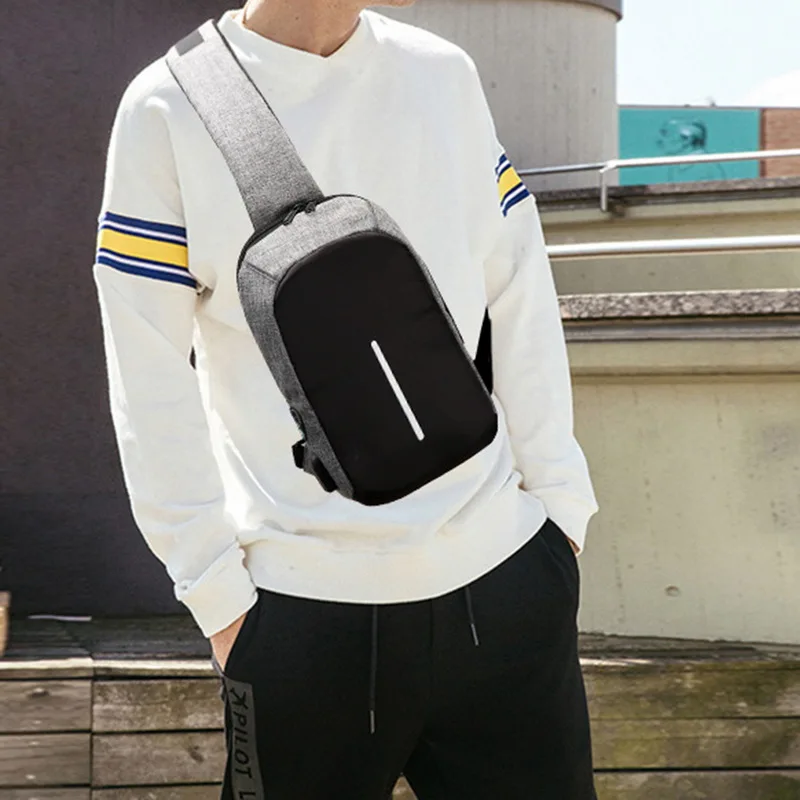 Adiputent Мужская Противоугонная нагрудная сумка для отдыха через плечо деловая