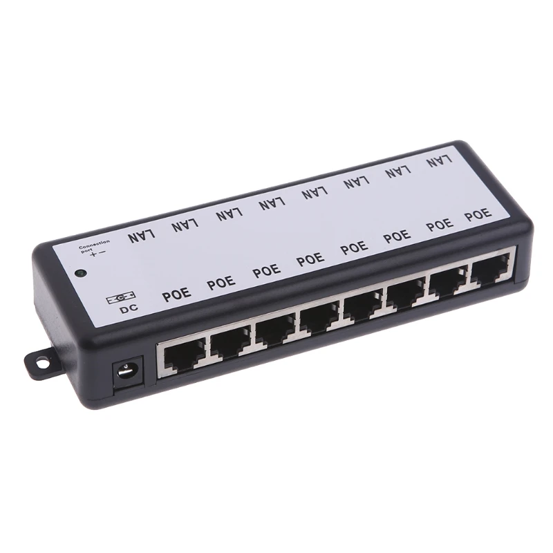 

8 портов POE инжектор для видеонаблюдения IP камеры питания через Ethernet адаптер