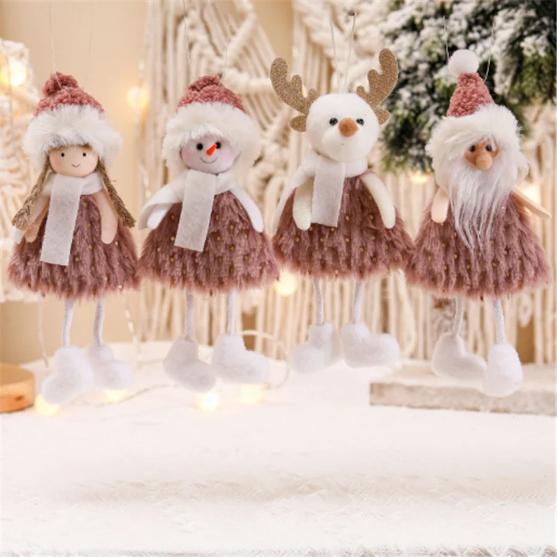 

New Year 2022 Christmas Tree Decoration Elk Snowman Angel Doll Pendant Navidad Christmas Gift Kids Xmas Merry Christmas Kerst