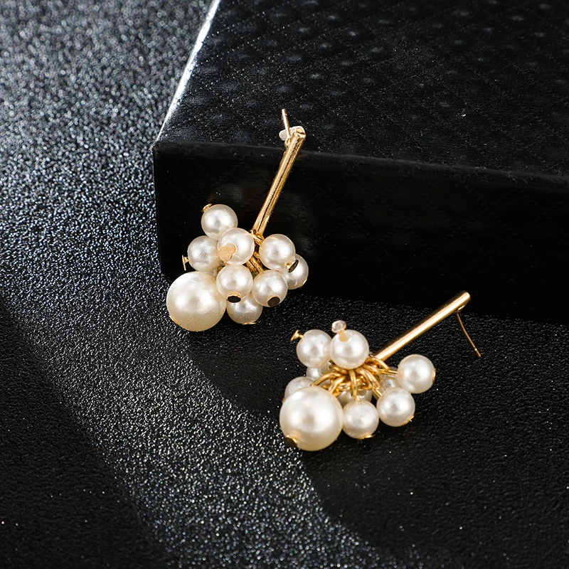 Tocona Korean Fashion Pearl Drop Earring for Women Gold Metal Vintage Earrings Wedding Gift Jewelry 2019 8281 | Украшения и