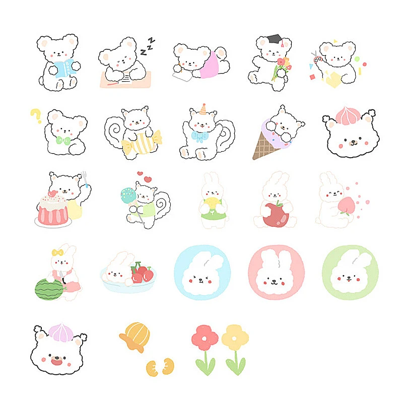 

46 Pcs/Box Cute Pet Paradise Series Decorative Stationery Mini Stickers Scrapbooking DIY Diary Album Kawaii Stick Lable
